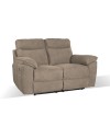 Divano 2 posti recliner elettrico tessuto cappuccino Boston 160x100x102H