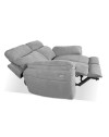 Divano 2 posti recliner elettrico tessuto grigio Boston 160x100x102H