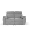 Divano 2 posti recliner elettrico tessuto grigio Boston 160x100x102H