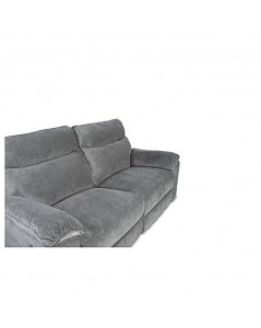 Divano 3 posti recliner manuale tessuto barrel90 grigio Boston 200x100x102H