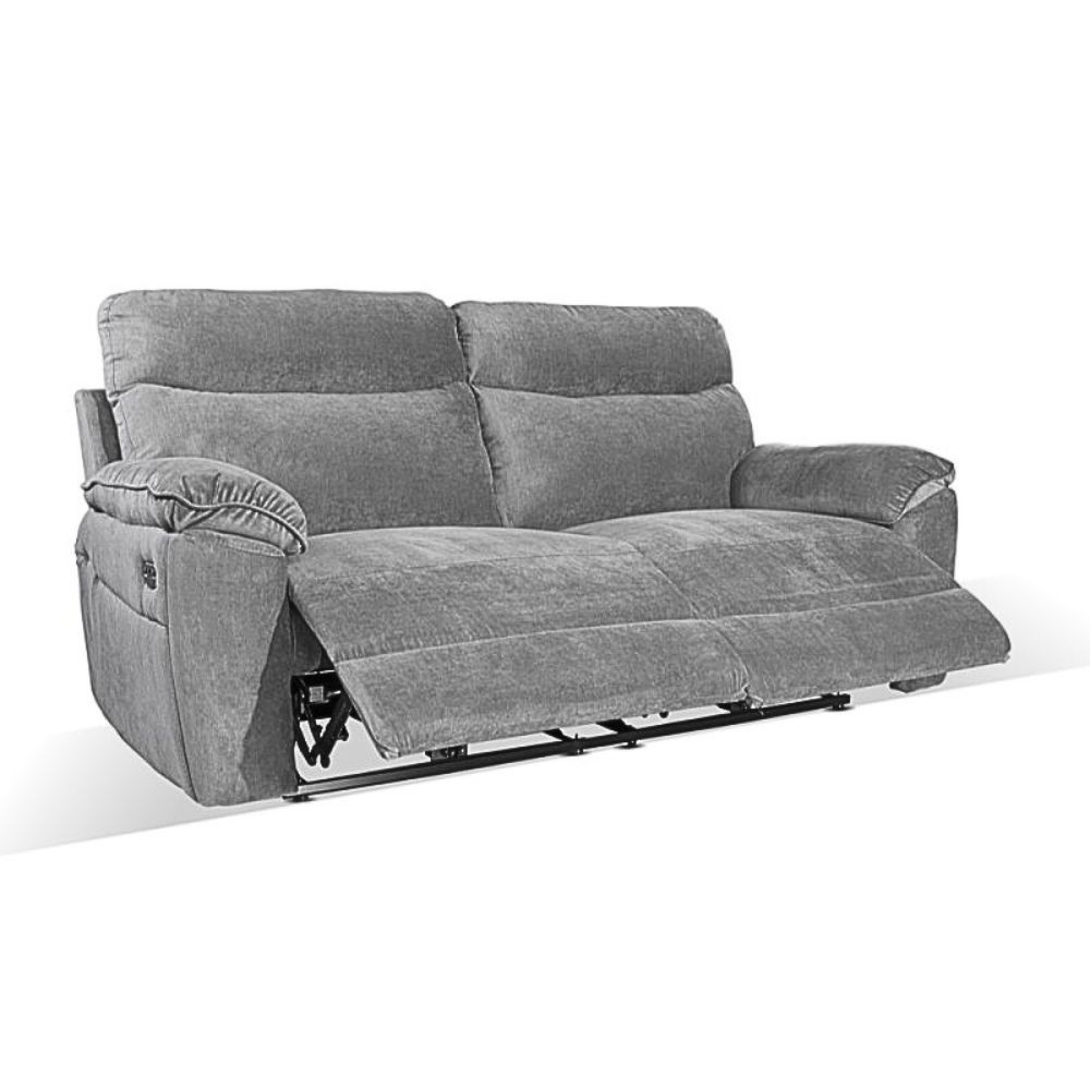 Divano 3 posti recliner manuale tessuto barrel90 grigio Boston 200x100x102H