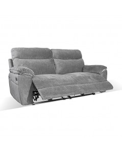 Divano 3 posti recliner manuale tessuto barrel90 grigio Boston 200x100x102H