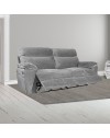 Divano 3 posti recliner elettrico tessuto barrel90 grigio Boston 200x100x102H