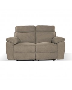 Divano 2 posti recliner manuale tessuto barrel21 tortora Boston 160x100x102H