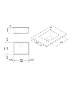 Lavello incasso monovasca sottotop 54x44 Smeg VZUM57P panna