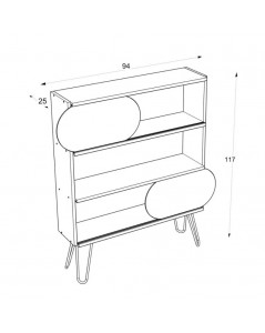 Libreria 3 Ripiani Illia 94x25x117 MT190511 Colore noce Nero Prezzo