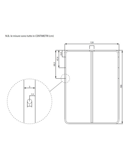 Rete a doghe una piazza e mezza per letto contenitore 170RETE120X190CH