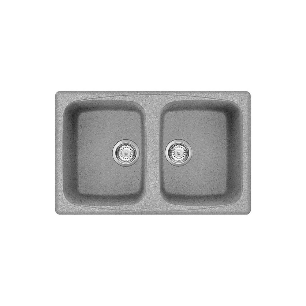 Lavello incasso 2 vasche fragranite Smeg LZ792CT 79x50 cm colore cemento