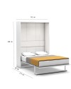 Letto matrimoniale a scomparsa Loft bianco 152x44x208H