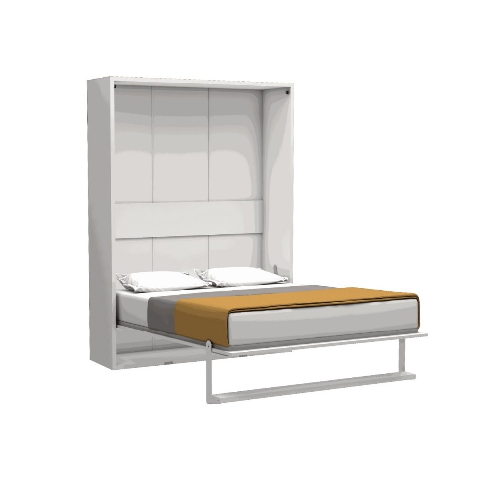 Letto matrimoniale a scomparsa Loft bianco 152x44x208H