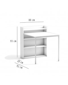 Tavolo a scomparsa Maso bianco 80x20x93H