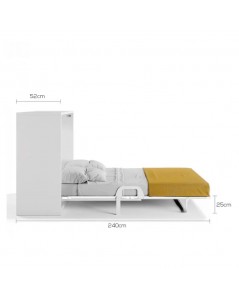 Letto matrimoniale pieghevole a scomparsa Capsule bianco 164x52x120H