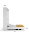 Letto matrimoniale a scomparsa Primer bianco 164x38x221H