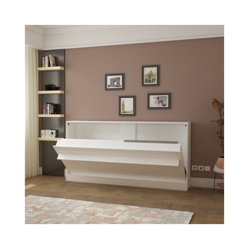 Letto singolo a scomparsa Life bianco 215x38x108H