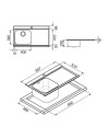 Lavello incasso 1 vasca e gocciolatoio destro 90x50 Smeg LI91D inox