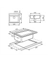 Lavello incasso monovasca sottotop 57x51 Smeg VS57T sintetico colore titanio