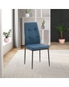 Sedia da pranzo tessuto blu Adara 63.5x44x89h