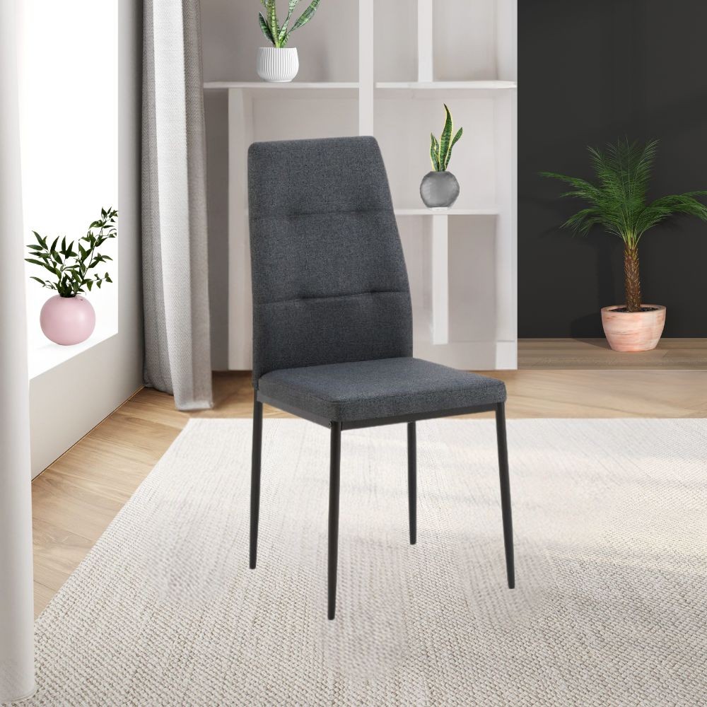 Sedia da pranzo tessuto grigio scuro Adara 63.5x44x89h