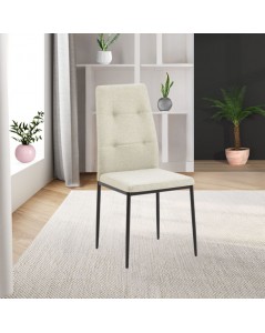 Sedia da pranzo tessuto beige Adara 63.5x44x89h