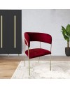 Sedia tessuto rosso scuro e struttura oro Key