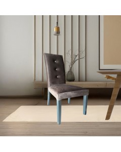 Sedia Montecarlo 3 bottoni velluto colore grigio