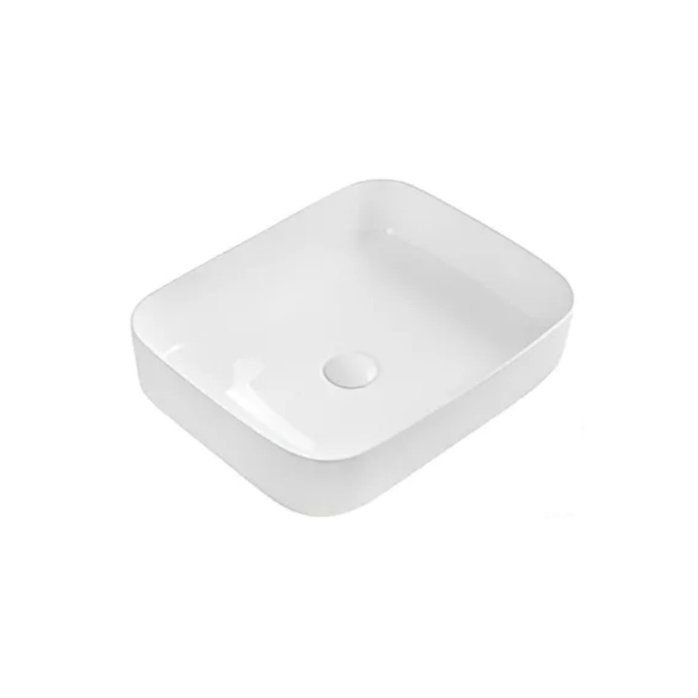 Lavabo d'appoggio in ceramica bianco senza foro miscelatore 50x39x13H Bowl9391B