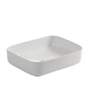 Lavabo d'appoggio in ceramica bianco senza foro miscelatore 50x39x13H Bowl9391B