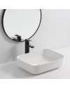 Lavabo d'appoggio in ceramica bianco senza foro miscelatore 50x39x13H Bowl9391B