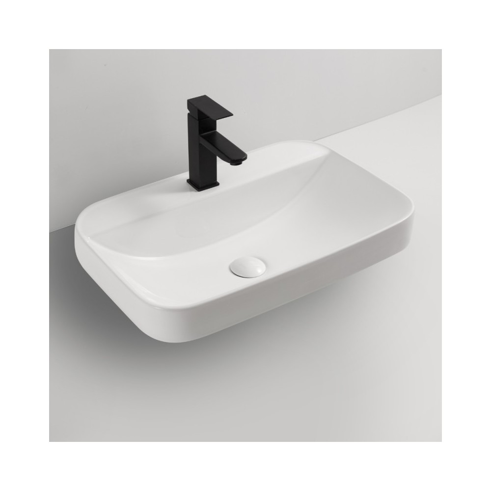 Lavabo semincasso in ceramica bianco 60x40x16,5H CUP6026B