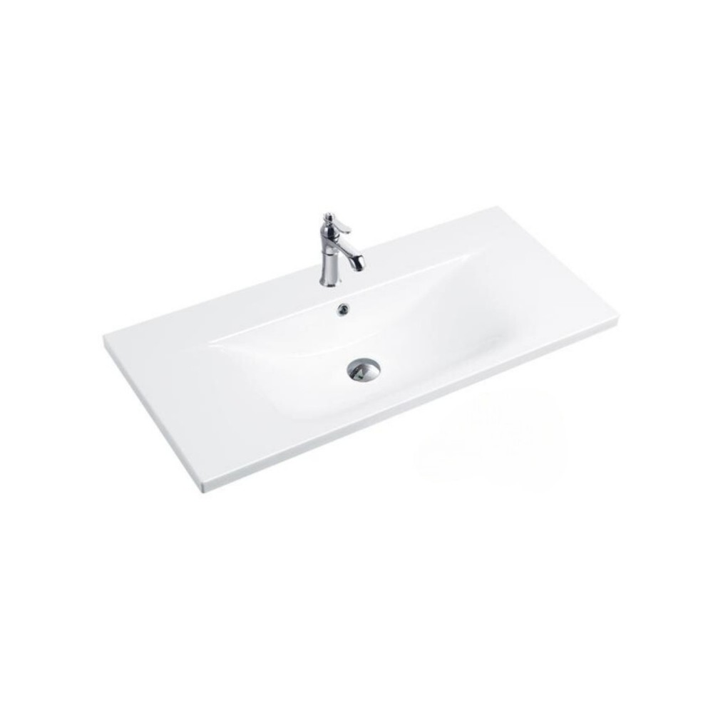 Lavabo consolle d'appoggio in ceramica bianco 101x46.5x18H PLAT840-100