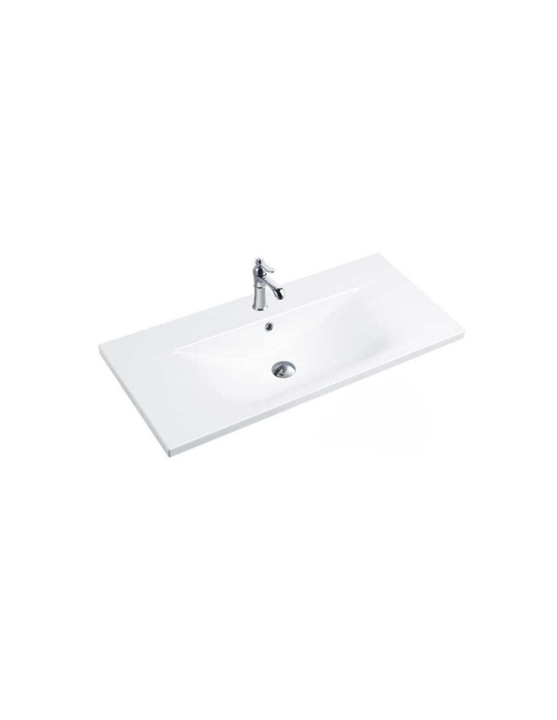 Lavabo consolle d'appoggio in ceramica bianco 101x46.5x18H PLAT840-100