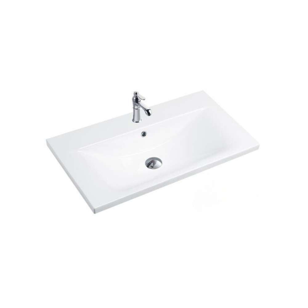 Lavabo consolle d'appoggio in ceramica bianco 811x46.5x18H PLAT840-80