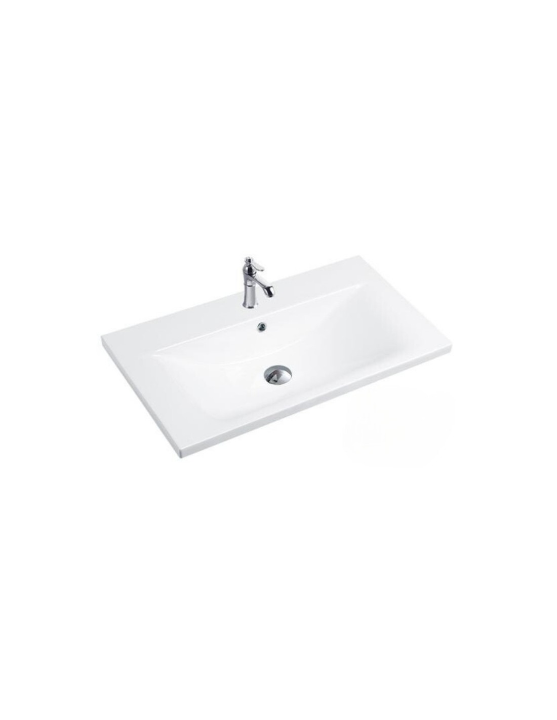 Lavabo consolle d'appoggio in ceramica bianco 811x46.5x18H PLAT840-80