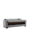 Divano 3 posti funzione letto contenitore Lori in tessuto grigio 210x78x78H