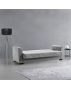 Divano 3 posti funzione letto contenitore Lori in tessuto grigio 210x78x78H