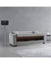 Divano 3 posti funzione letto contenitore Lori in tessuto grigio 210x78x78H