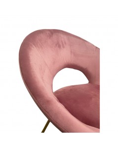 Poltroncina da Salotto Etere Velluto Rosa e Gambe Oro Prezzo