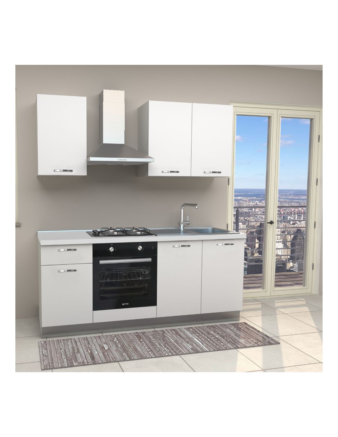 Cucina Taurus completa di elettrodomestici 195 cm