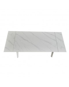 Tavolo allungabile piano ceramica marmo bianco puro Presena 160x90x76h