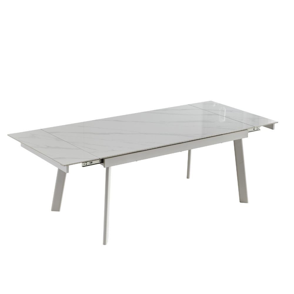 Tavolo allungabile piano ceramica marmo bianco puro Presena 160x90x76h