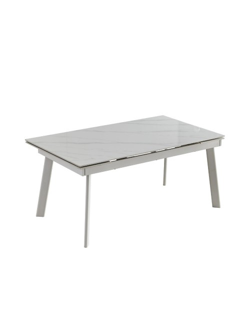 Tavolo allungabile piano ceramica marmo bianco puro Presena 160x90x76h