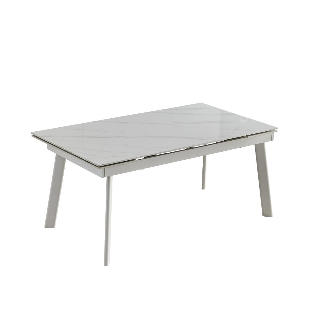 Tavolo allungabile piano ceramica marmo bianco puro Presena 160x90x76h