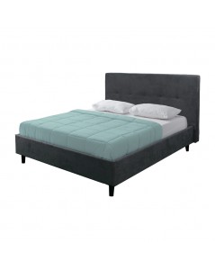 Letto Matrimoniale con Rete Inclusa Snello Tessuto Colore Ash Grigio