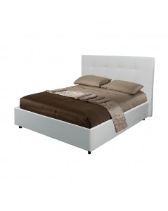 Letto Matrimoniale Contenitore Ascoli 182x210x110H Ecopelle Bianco