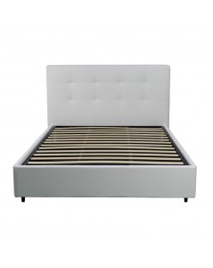 Letto Matrimoniale Contenitore Ascoli 182x210x110H Ecopelle Bianco