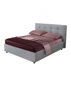 Letto Matrimoniale Contenitore Ascoli 182x210x110H Tessuto Grigio Chiaro