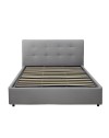 Letto Matrimoniale contenitore Ascoli 182x210x110H tessuto colore grigio chiaro