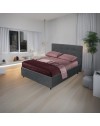 Letto una piazza e mezza contenitore Ascoli 142x210x110H tessuto colore ash grigio