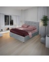 Letto una piazza e mezza contenitore Ascoli 142x210x110H tessuto colore grigio chiaro