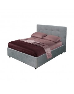 Letto una Piazza e Mezza Contenitore Ascoli 142x210x110H Tessuto Grigio Chiaro